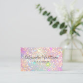 Glam Holographic Glitzer Modern Trendrosa Visitenkarte (Stehend Vorderseite)