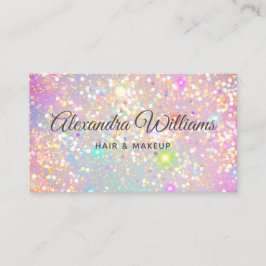 Glam Holographic Glitzer Modern Trendrosa Visitenkarte