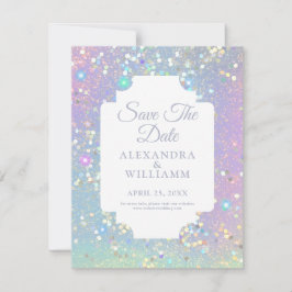 Glam Holographic Glitzer Moderner Save the Date
