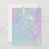 Glam Holographic Glitzer Moderner Save the Date (Rückseite)
