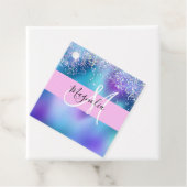 Glam Holographic Mermaid Glitzer Sparkle Monogram Geschenkanhänger (Beispiel)