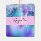 Glam Holographic Mermaid Glitzer Sparkle Monogram Keramikornament (Links)