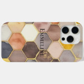 Glam Honey Comb Blush Champagne Abstrakt Case-Mate iPhone Hülle (Rückseite (Horizontal))
