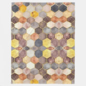 Glam Honey Comb Blush Champagne Abstrakt Fleecedecke (Vorderseite)