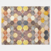 Glam Honey Comb Blush Champagne Abstrakt Fleecedecke (Vorderseite (Horizontal))