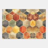 Glam Honey Comb Blush Champagne Abstrakt Geschenkpapier Set (Vorderseite 3)