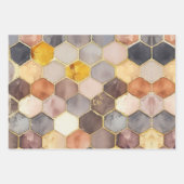 Glam Honey Comb Blush Champagne Abstrakt Geschenkpapier Set (Vorderseite)