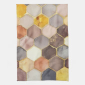 Glam Honey Comb Blush Champagne Abstrakt Geschirrtuch (Vertikal)