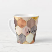 Glam Honey Comb Blush Champagne Abstrakt Milchtasse (Linke Ecke)