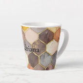 Glam Honey Comb Blush Champagne Abstrakt Milchtasse (Rechte Ecke)