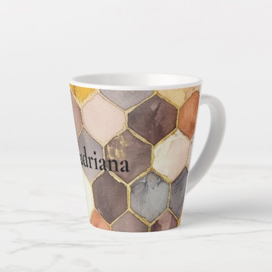 Glam Honey Comb Blush Champagne Abstrakt Milchtasse (Rechte Ecke)