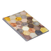 Glam Honey Comb Blush Champagne Abstrakt Notizblock (Rechte Seite)