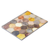 Glam Honey Comb Blush Champagne Abstrakt Notizblock (Linke Seite)