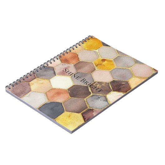 Glam Honey Comb Blush Champagne Abstrakt Notizblock (Linke Seite)