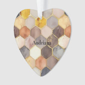 Glam Honey Comb Blush Champagne Abstrakt Ornament (Vorderseite)