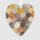 Glam Honey Comb Blush Champagne Abstrakt Ornament (Vorderseite)