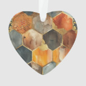 Glam Honey Comb Blush Champagne Abstrakt Ornament (Rückseite)