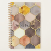 Glam Honey Comb Blush Champagne Abstrakt Planer (Vorderseite)