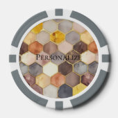 Glam Honey Comb Blush Champagne Abstrakt Pokerchips (Vorderseite)