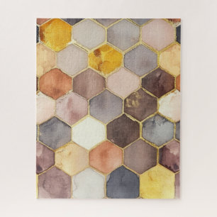 Glam Honey Comb Blush Champagne Abstrakt Puzzle