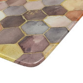 Glam Honey Comb Blush Champagne Abstrakt Schneidebrett (Ecke)