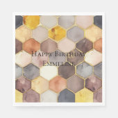 Glam Honey Comb Blush Champagne Abstrakt Serviette (Vorderseite)