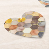 Glam Honey Comb Blush Champagne Abstrakt Untersetzer (angewinkelt)