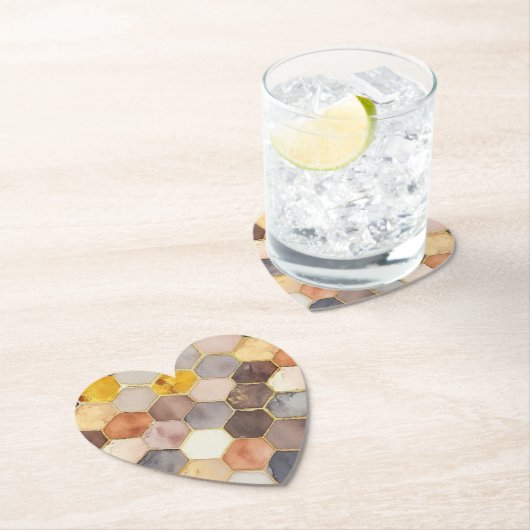 Glam Honey Comb Blush Champagne Abstrakt Untersetzer (Vor Ort)