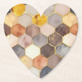 Glam Honey Comb Blush Champagne Abstrakt Untersetzer (Vorderseite)