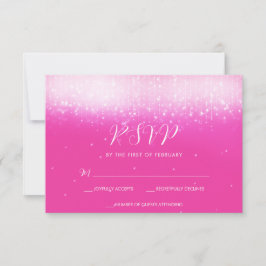 Glam Hot Pink Bat Mitzvah RSVP Karte