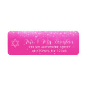 Glam Hot Pink Bat Mitzvah Rücksendeadresse (Vorne)