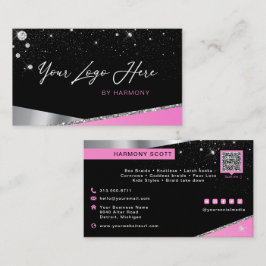Glam Hot Pink Glitzer Diamant Service oder Marke Visitenkarte