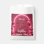 Glam Hot Pink Rose Gold Balloons 21st Birthday Geschenktütchen (Vorderseite)