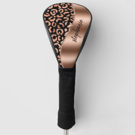 Glam Imitate Foil Leopard Spots Rose Gold Schwarze Golf Headcover