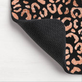 Glam Imitate Foil Leopard Spots Rose Gold Schwarze Mousepad (Ecke)
