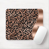 Glam Imitate Foil Leopard Spots Rose Gold Schwarze Mousepad (Mit Mouse)