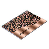 Glam Imitate Foil Leopard Spots Rose Gold Schwarze Notizblock (Linke Seite)