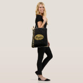 Glam-Imitate glänzen mit Schwarz und Gold Tasche (Am Model)