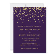 Glam Imitate Gold Confetti und Deep Lila Wedding