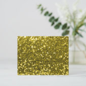 Glam Imitate Gold Glitzer Sparkor Print Postkarte (Stehend Vorderseite)