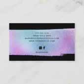 Glam Imitate Holografischer Glitzer und Skript auf Visitenkarte (Rückseite)