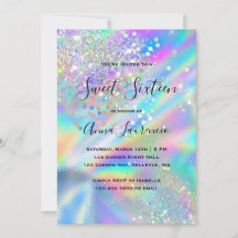 Glam Imitate Holographic Glitzer Sweet 16 Birthday