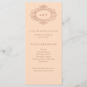 Glam Imitate Rose Gold auf Blush Pink Hochzeitspro Programm