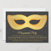 Glam Imitats Gold Design Masquerade Party Einladung (Vorderseite)