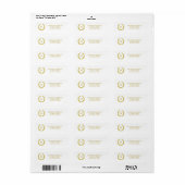 Glam Imitats Gold Foil Laurel Wreath Monogram Wedd (Vorne)