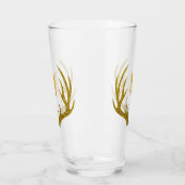 Glam Imitats Gold Glitzer Deer Antlers | Monogramm Glas (Links)