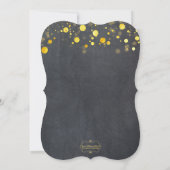 Glam Imitats Goldene Foil Confetti Graduierungspar Einladung (Rückseite)