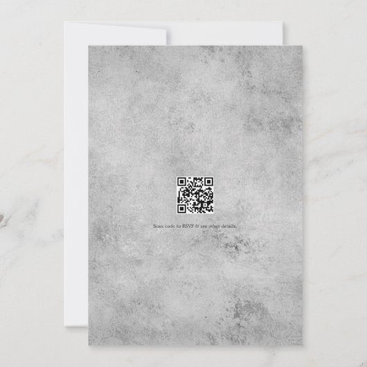 Glam Imitats Holographic Agate Geode Wedding QR Co Einladung (Rückseite)