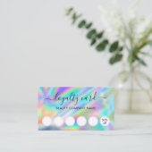 Glam Imitats Holographic Beauty Salon Loyalty Card Visitenkarte (Stehend Vorderseite)