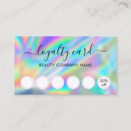 Glam Imitats Holographic Beauty Salon Loyalty Card Visitenkarte